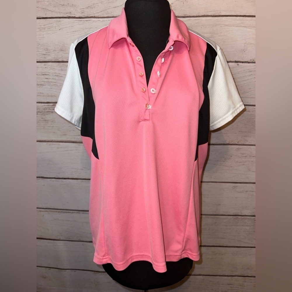 Pink and Black IZOD Golf Shirt with Cool FX Technology Size XL,Pickleball Tennis